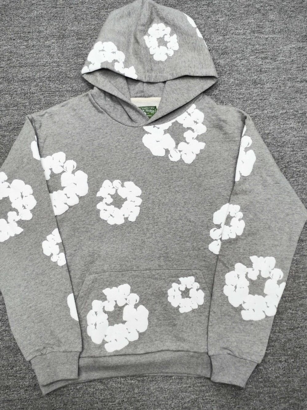 🌸 Denim Tears Cotton Wreath Print Gray Hoodie
